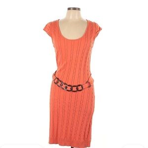 Milly of New York Orange Ribbed Sheath Dress